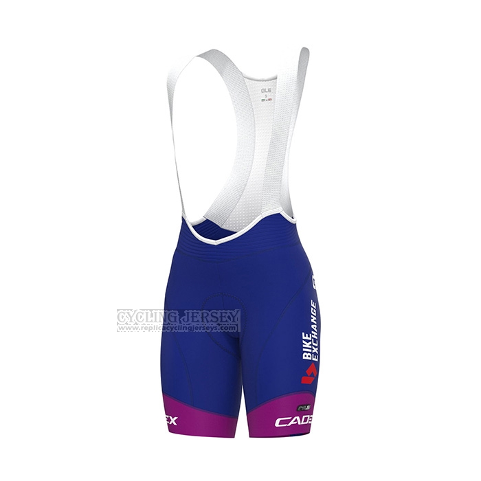 2022 Cycling Jersey Women Bike Exchange Blue Purple Short Sleeve and Bib Short
